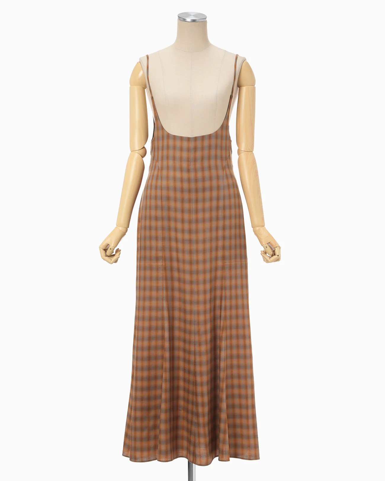 MAME KUROGOUCHI Women Linen Mix Ombre Check Camisole Dress