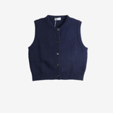 Navy top, front view