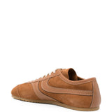 Tan shoes, side view