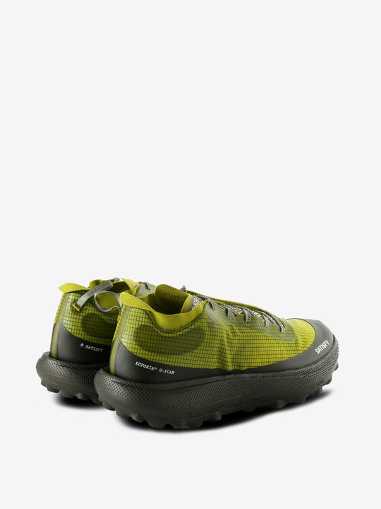 Green sneaker, back view