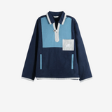 Navy knitwear, front view
