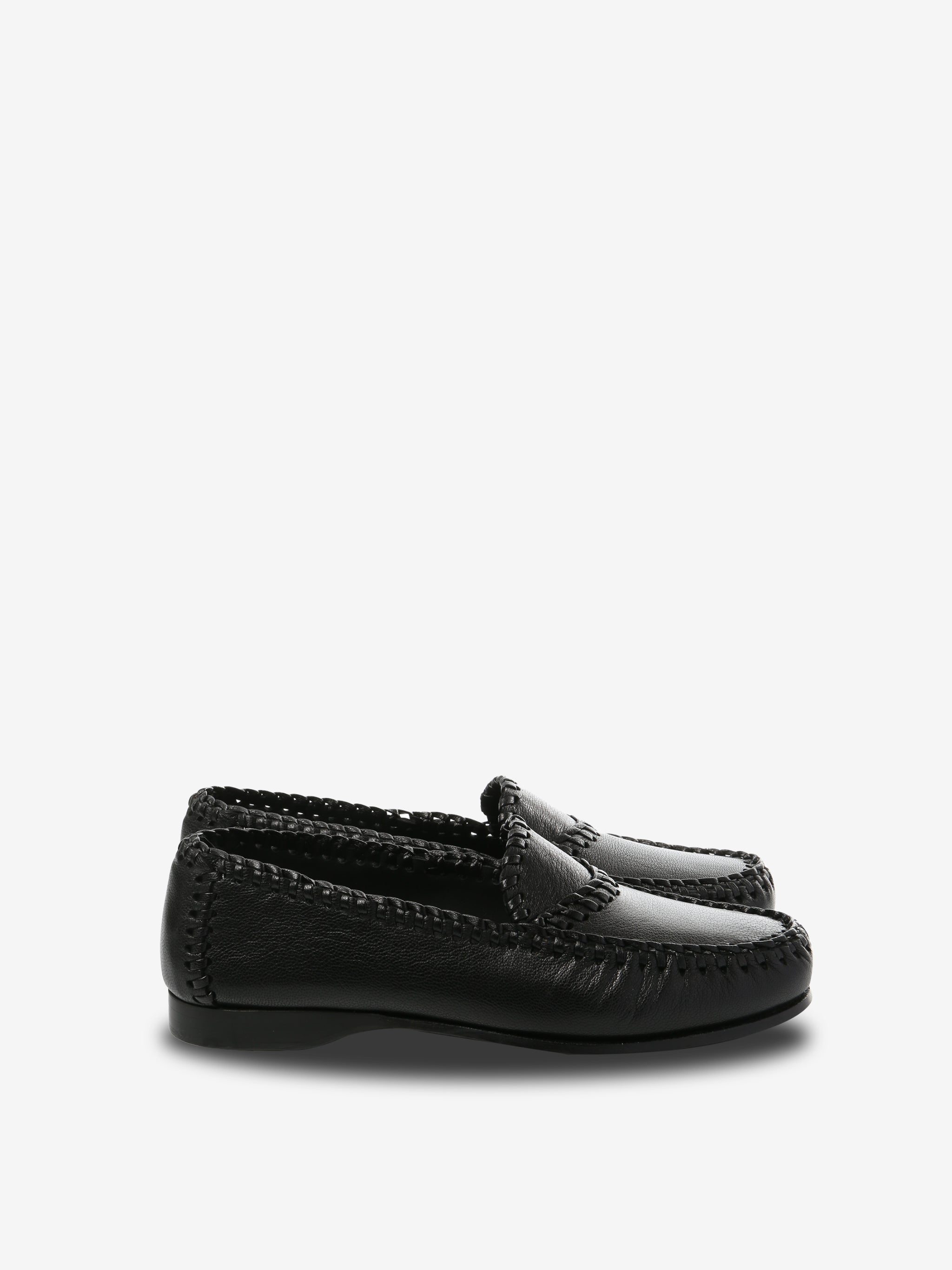 Black loafer, front view