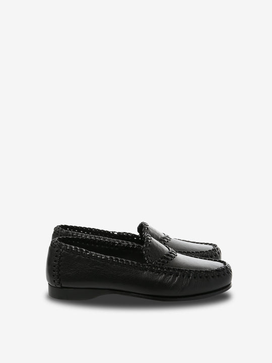 Black loafer, front view