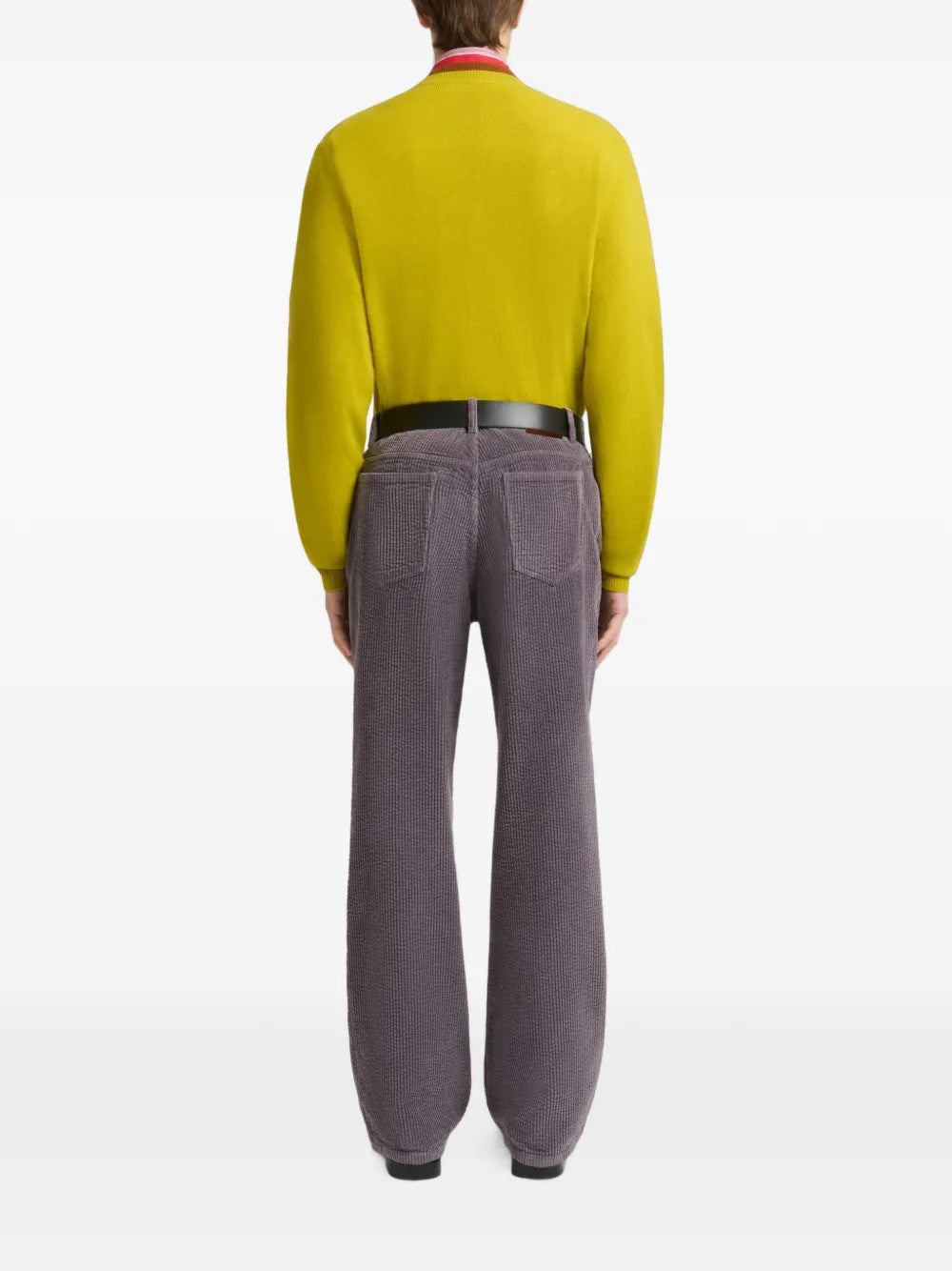Grey pants, full body view