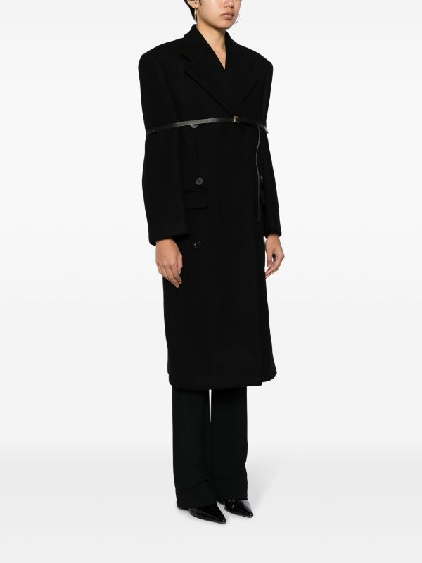 RECTO Women Giverny Felt – Breasted Coat New York Double Belt Atelier Detail