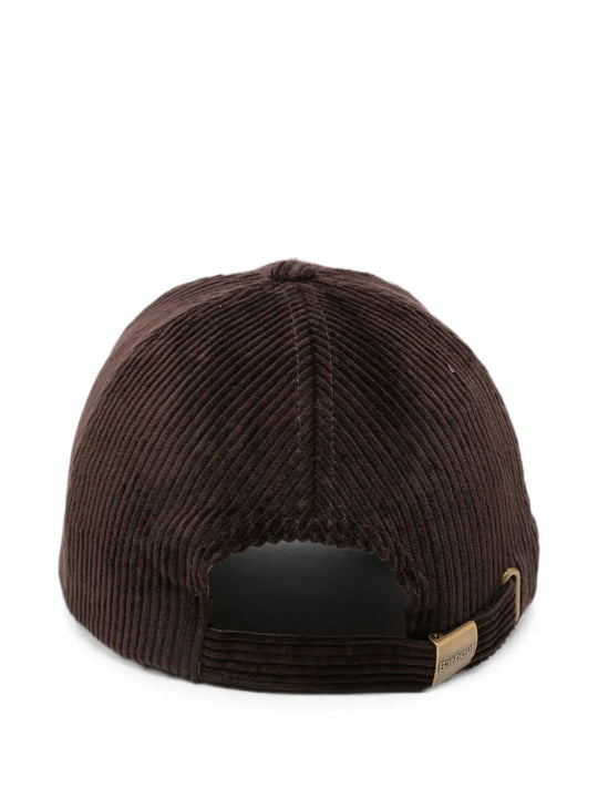 Brown hat, back view
