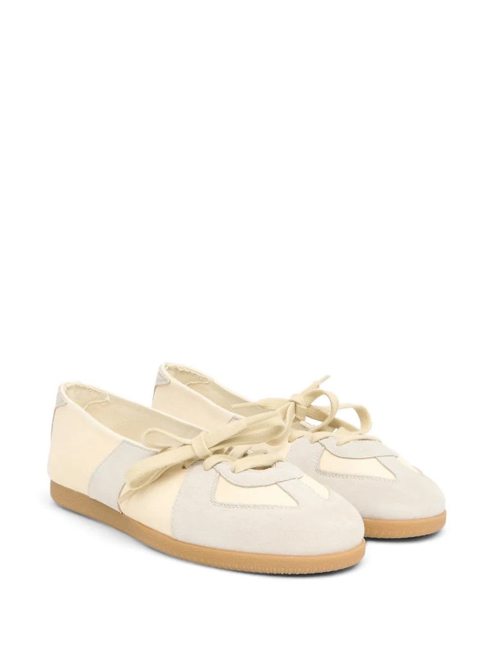 Tan shoes, front view