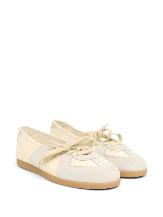 Tan shoes, front view