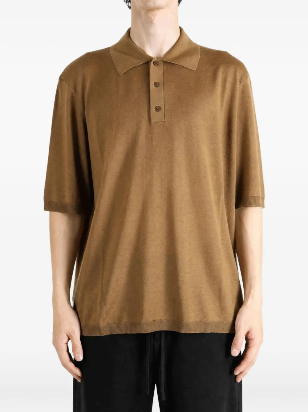 Brown top, full body view