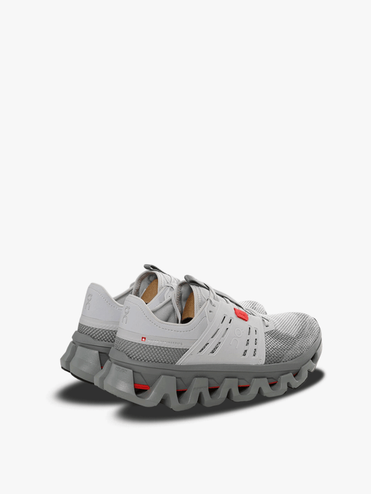 Grey sneakers, back view