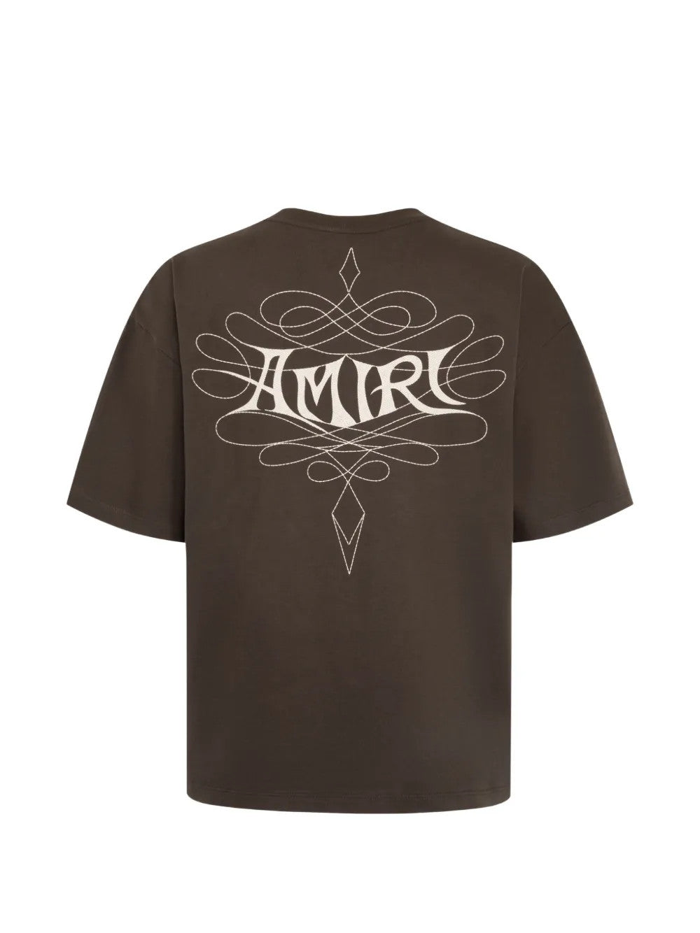 Brown t-shirt, back view