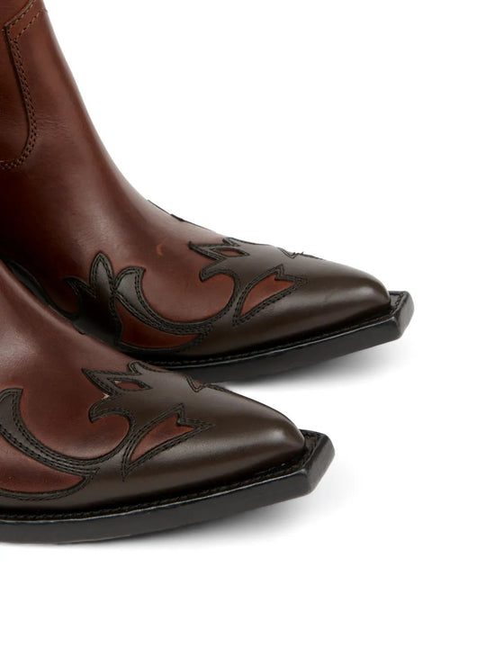 Brown boots, front view