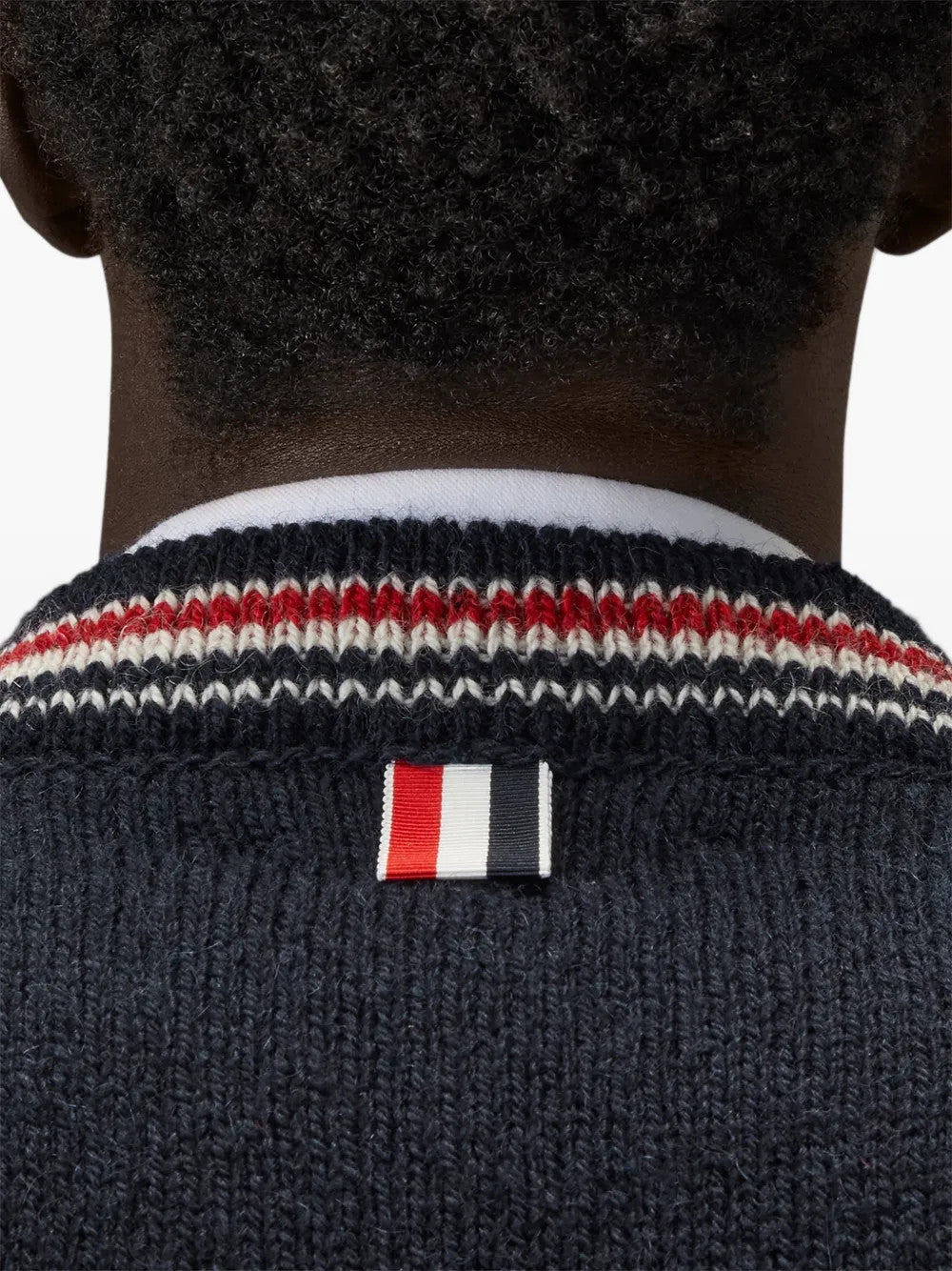 Navy knitwear, front view