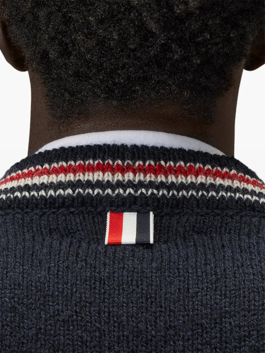 Navy knitwear, front view