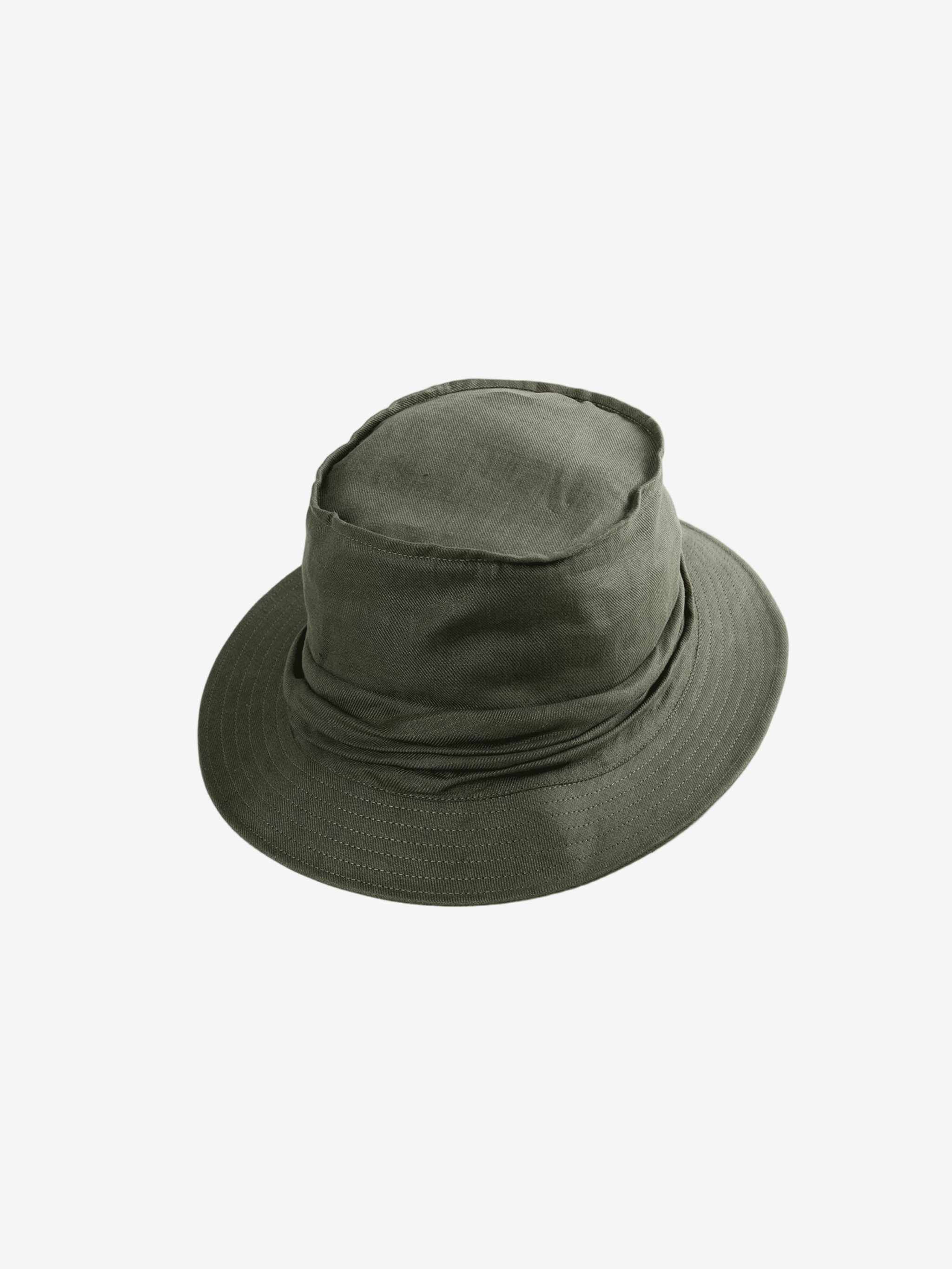 Green bucket hat, front view