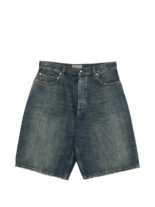 Blue shorts, front view