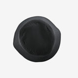Close up of black hats, showing texture of the polyester and nylon fabric