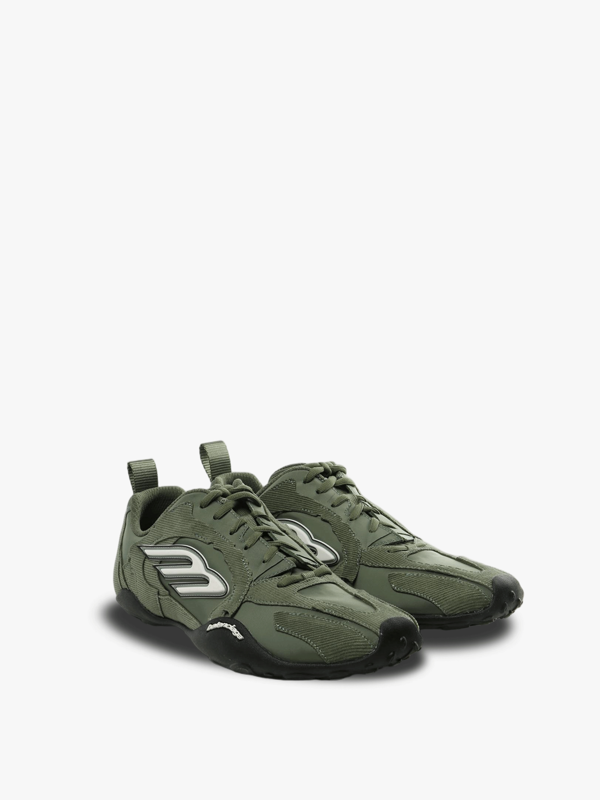 Green sneakers, side view