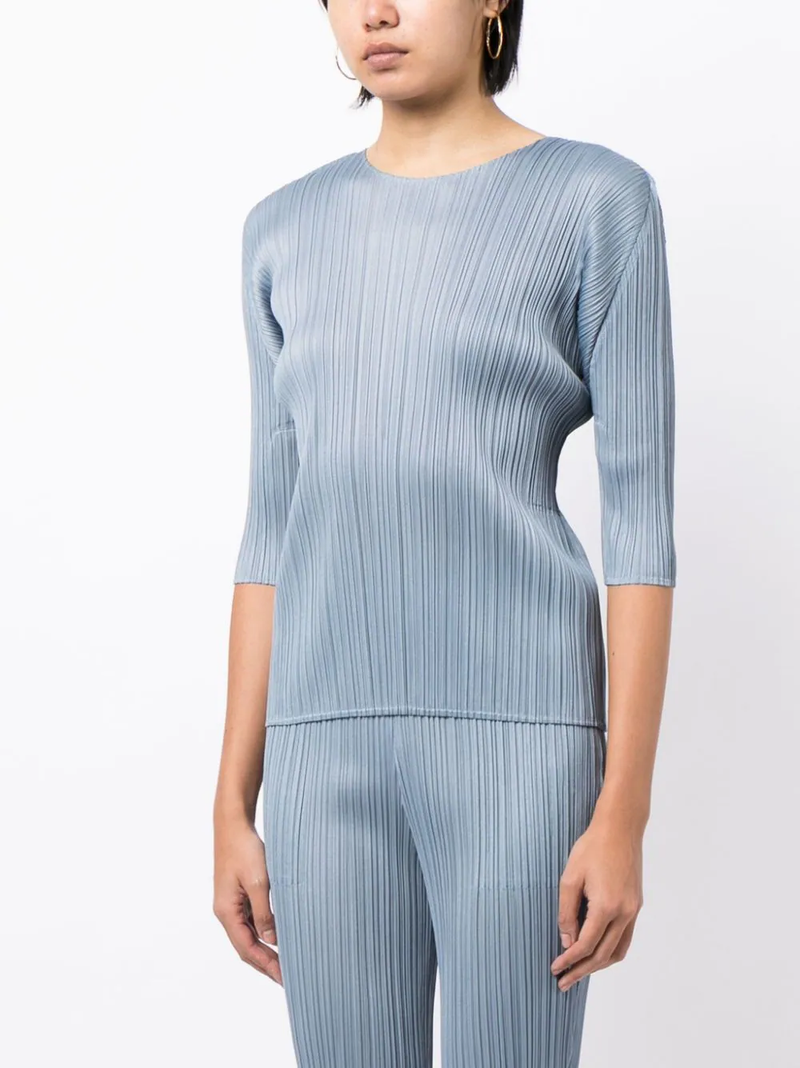 Pleats Please Issey Miyake Basics Scoop-Neck T-Shirt