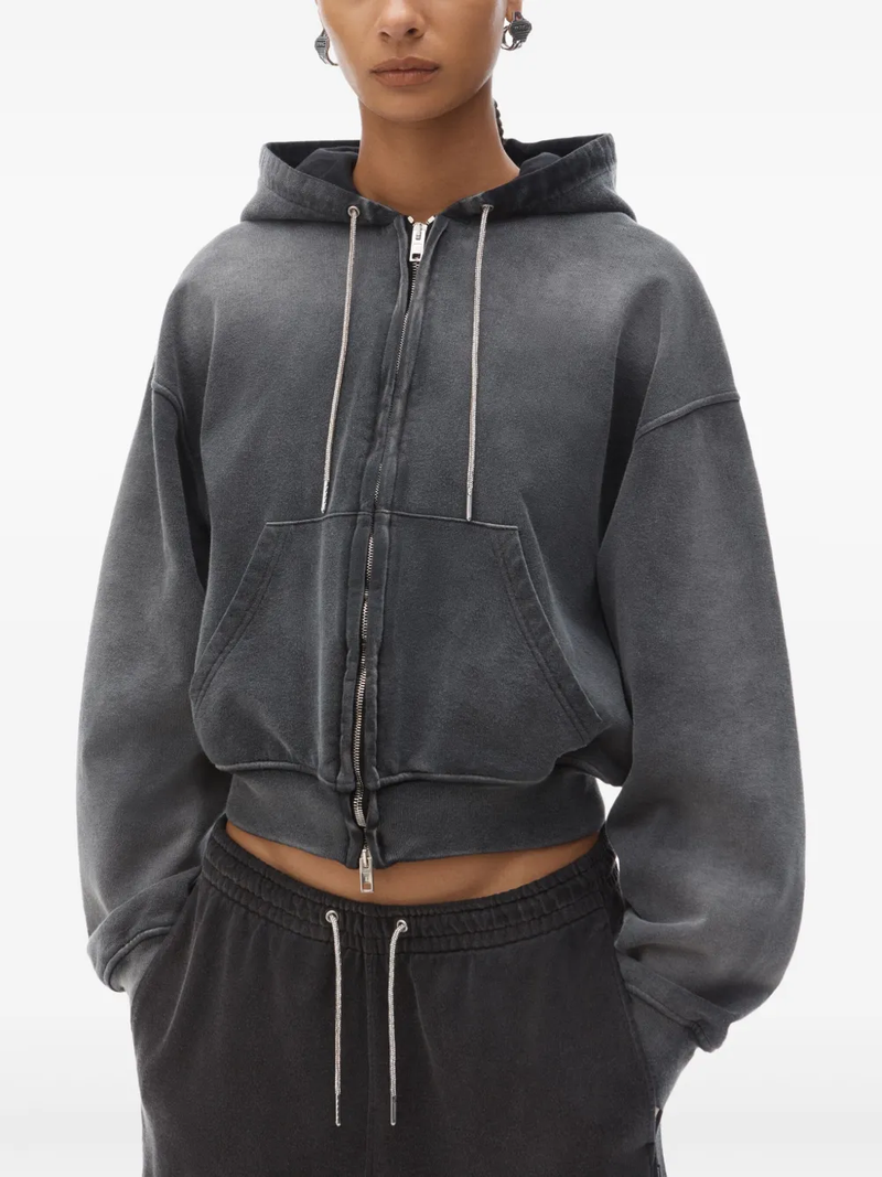 T BY ALEXANDER WANG - Women Zip Up W/ Rhinestone Drawcord