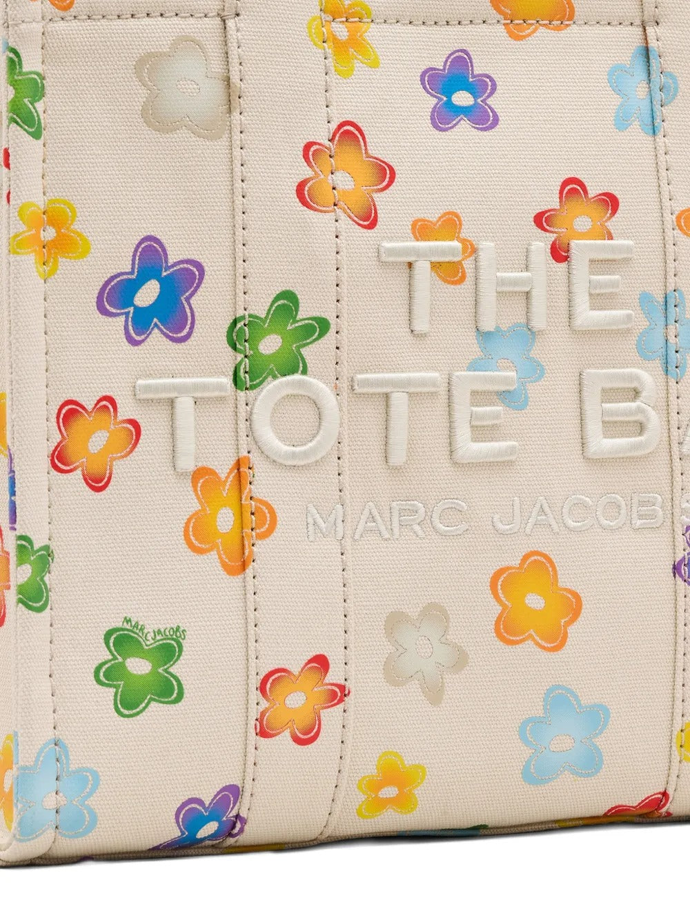 Close up of tan bag, showing texture of the cotton fabric