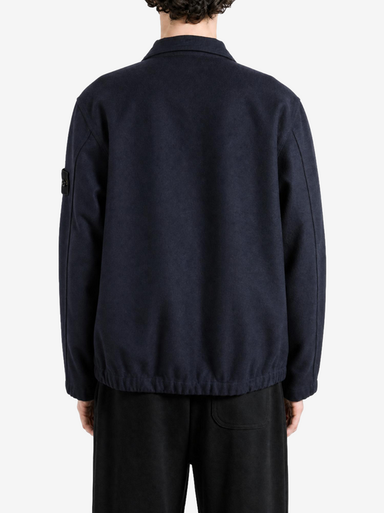 Navy shirt, full body view