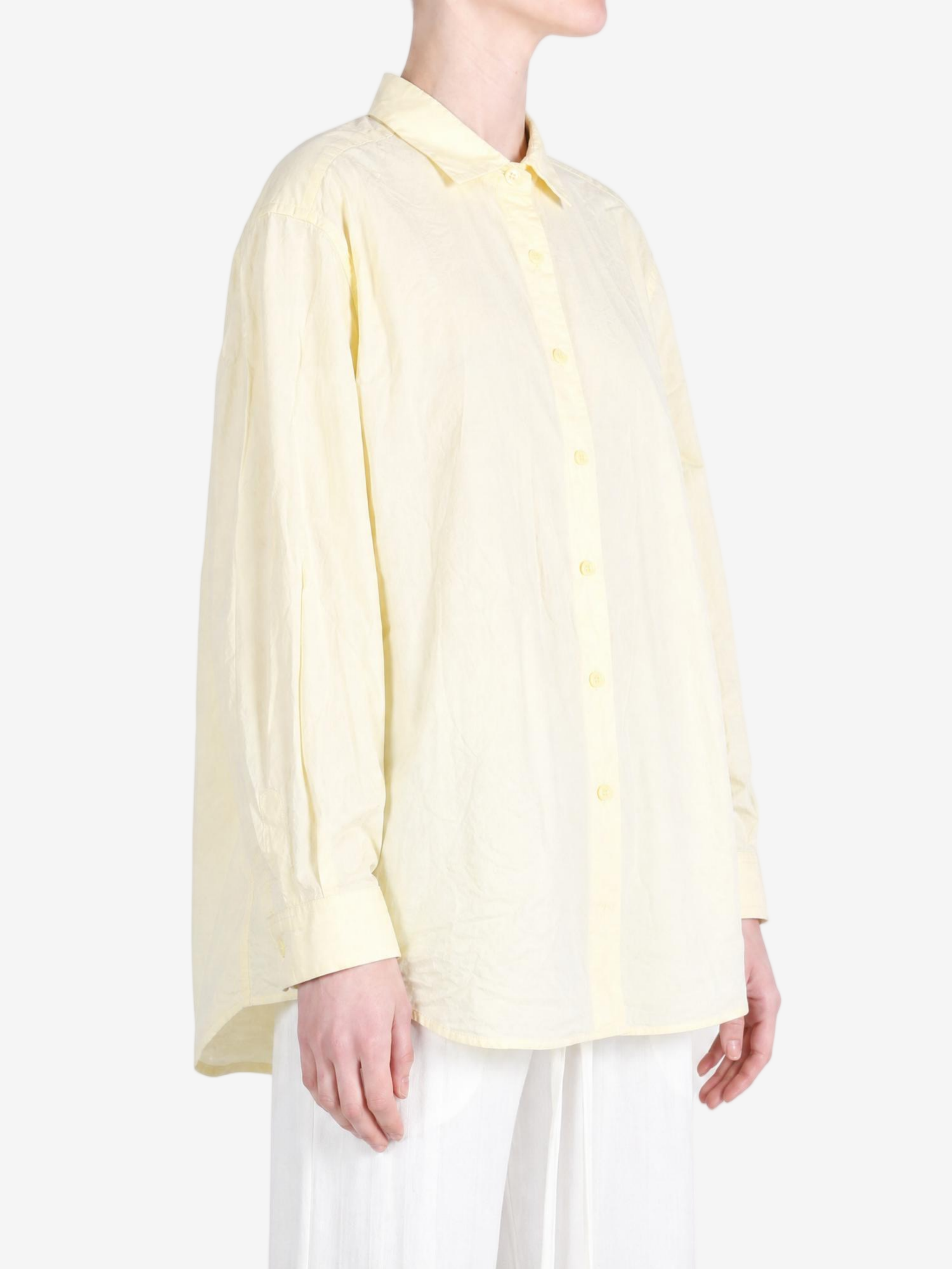 Tan shirt, full body view