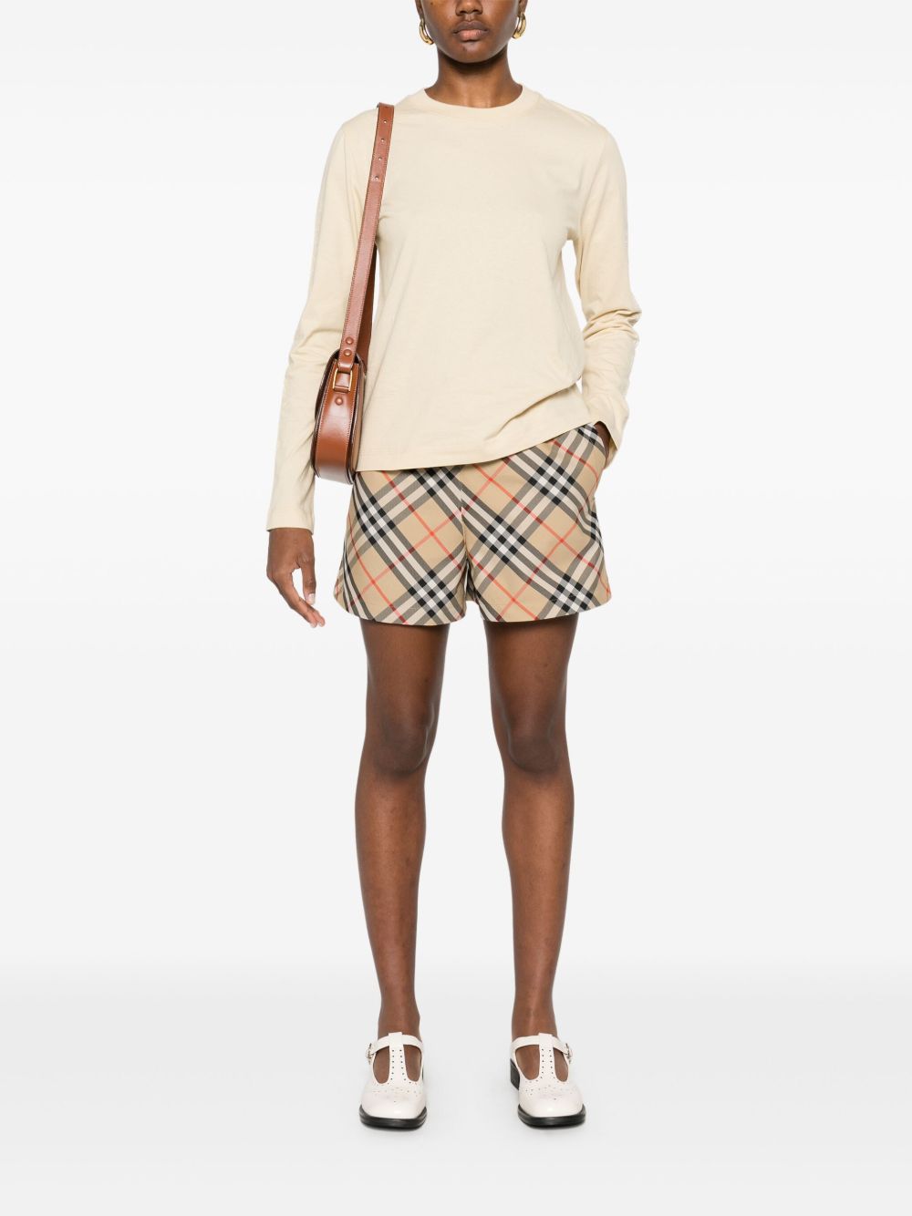 BURBERRY - Women Check Shorts