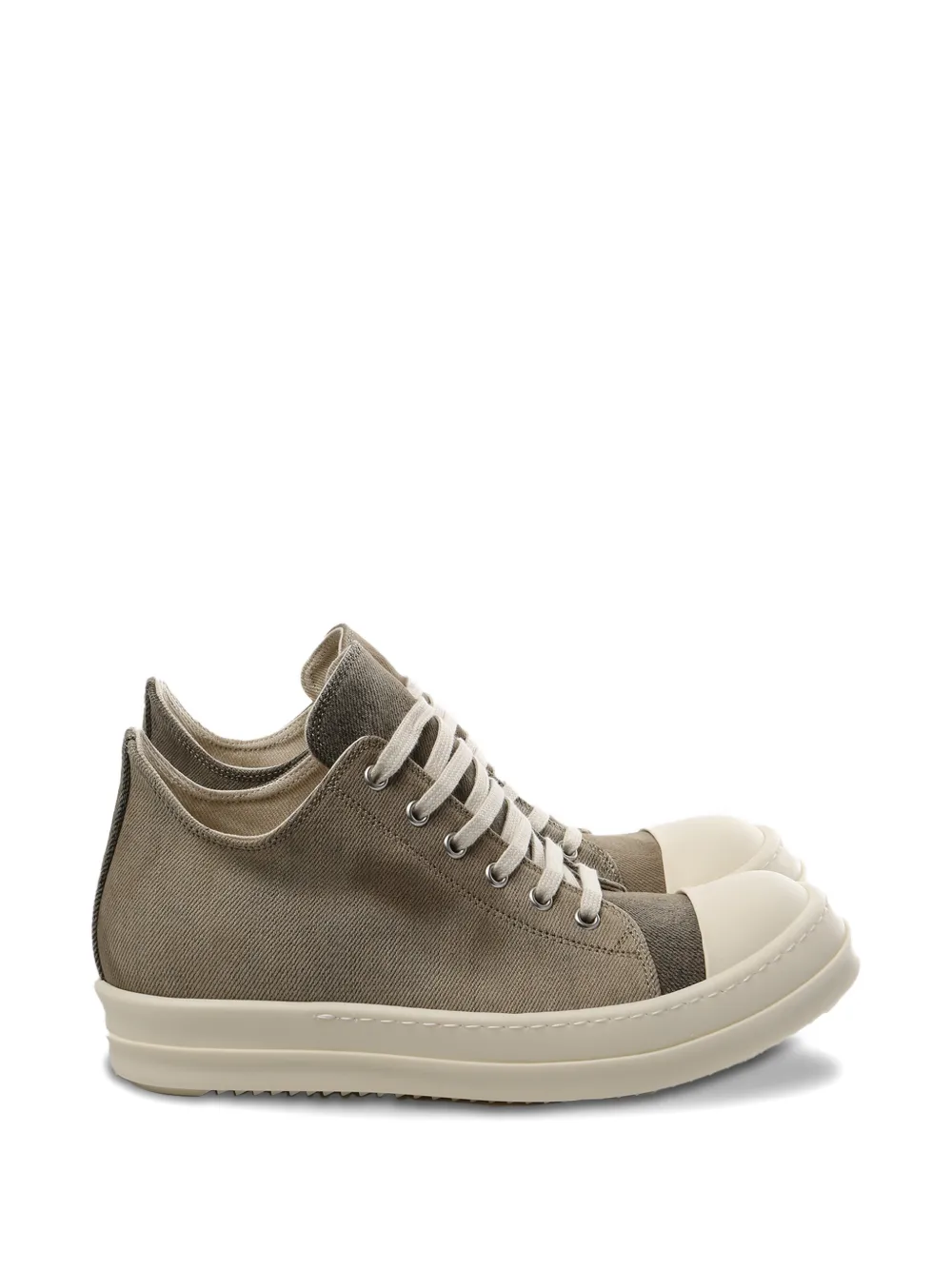 Tan sneakers, front view