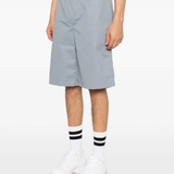 Grey shorts worn by a person, showing the shorts fit