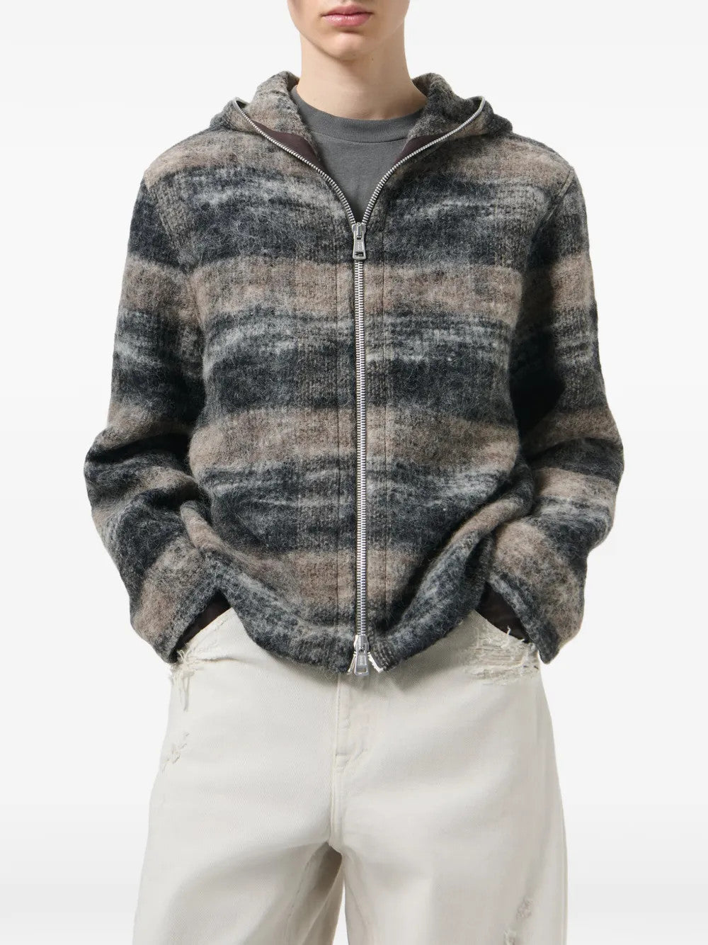 Grey hoodie, full body view