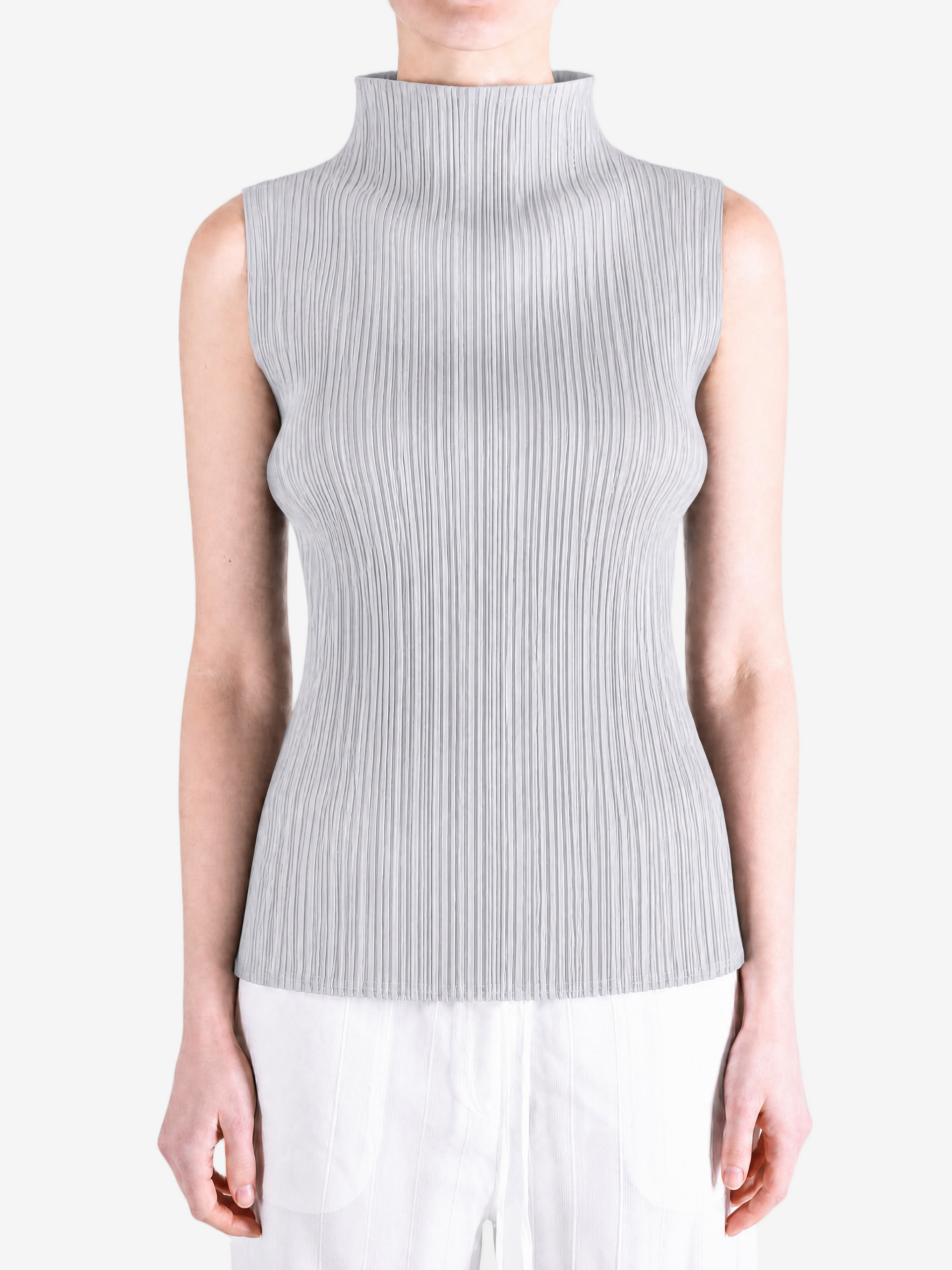 PLEATS PLEASE ISSEY MIYAKE - Women Basics Mock Neck Sleeveless