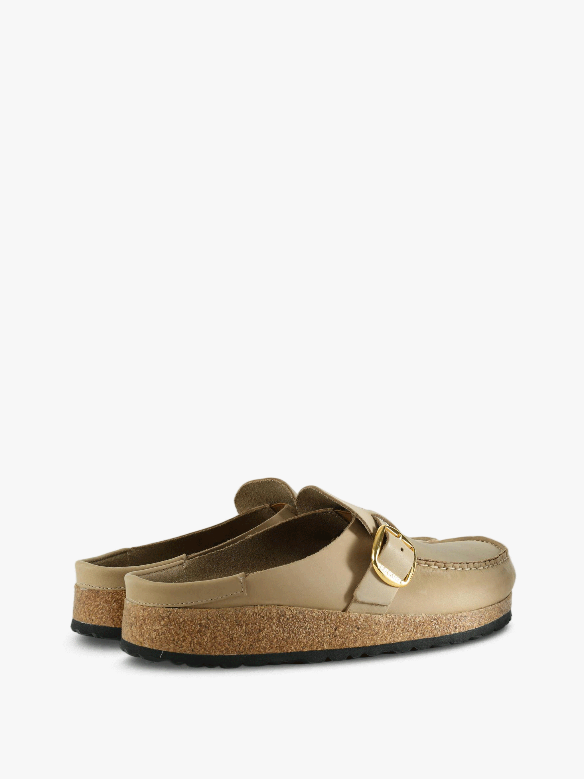 Tan sandals, side view