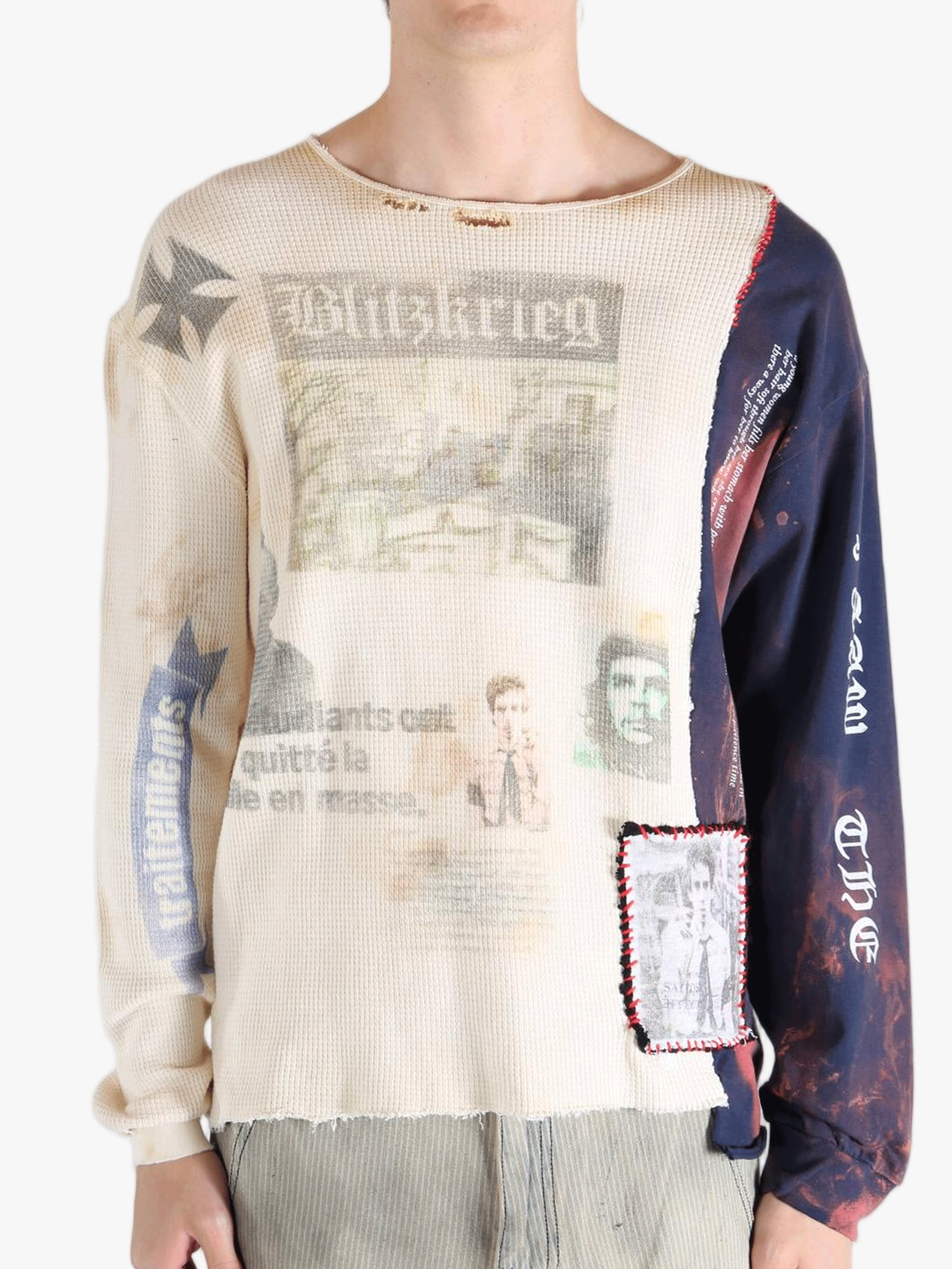 White knitwear worn by a person, showing the knitwear fit