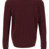 Red knitwear, back view