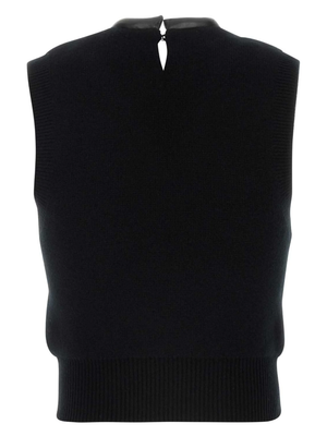 ALEXANDER WANG - Women Leather Tubular V-Neck Vest