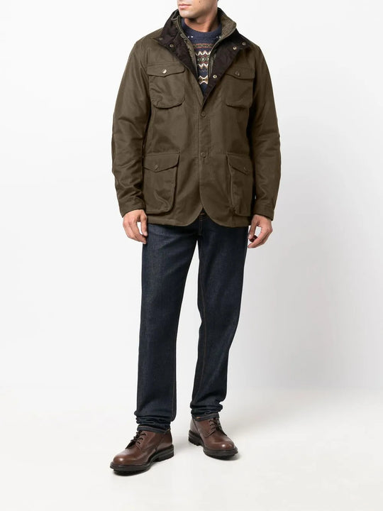 Green jacket, full body view