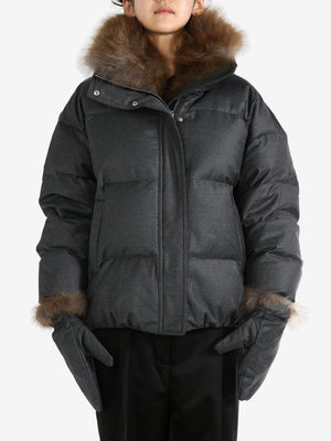 YVES SALOMON X LORO PIANA - Women Padded Fur Jacket With Gloves