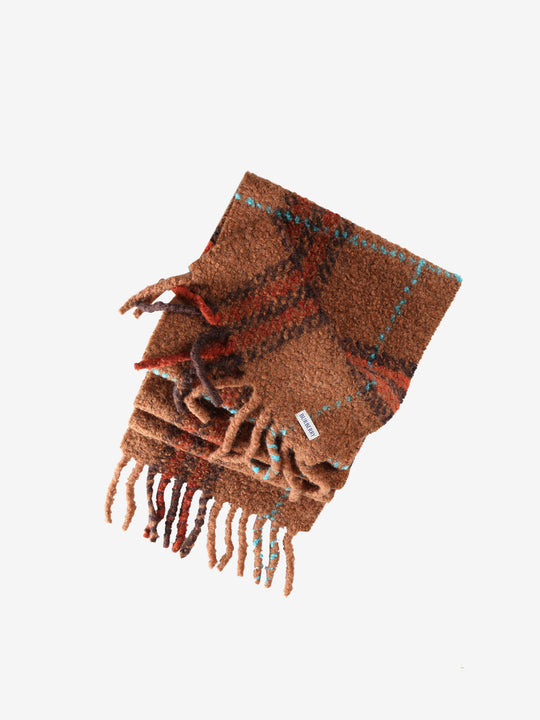 Brown scarves, side view