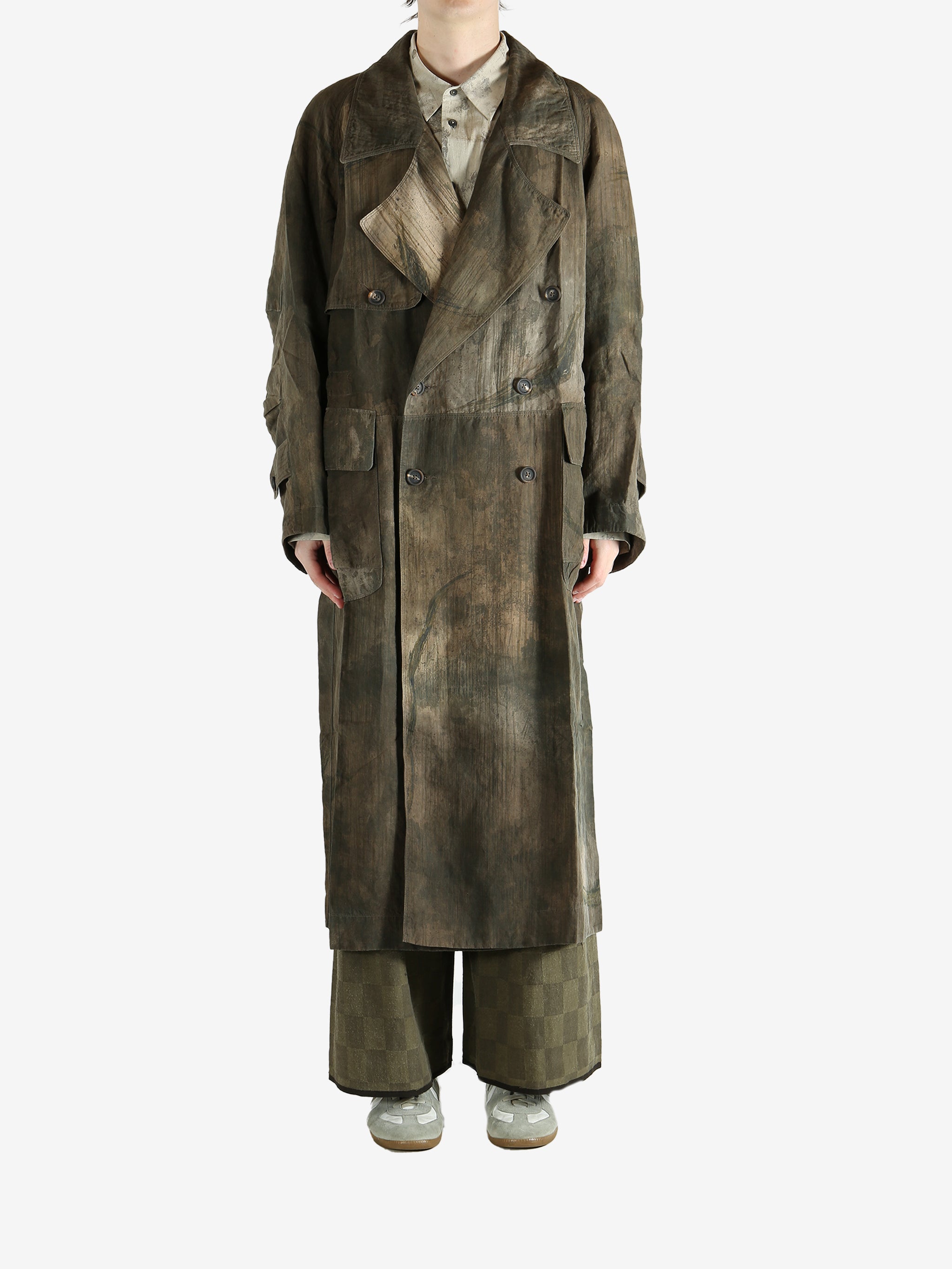 Green jackets-coats, full body view