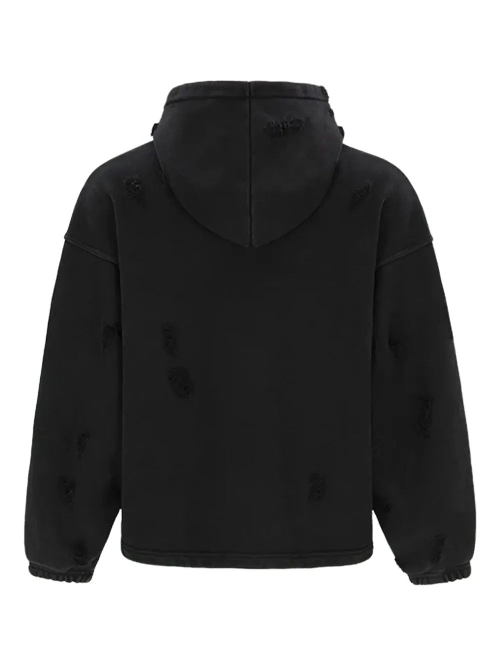 Black hoodies, back view