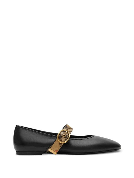 Black flats, front view
