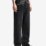 DOUBLET - Unisex Smoke Embroidery Denim Pants