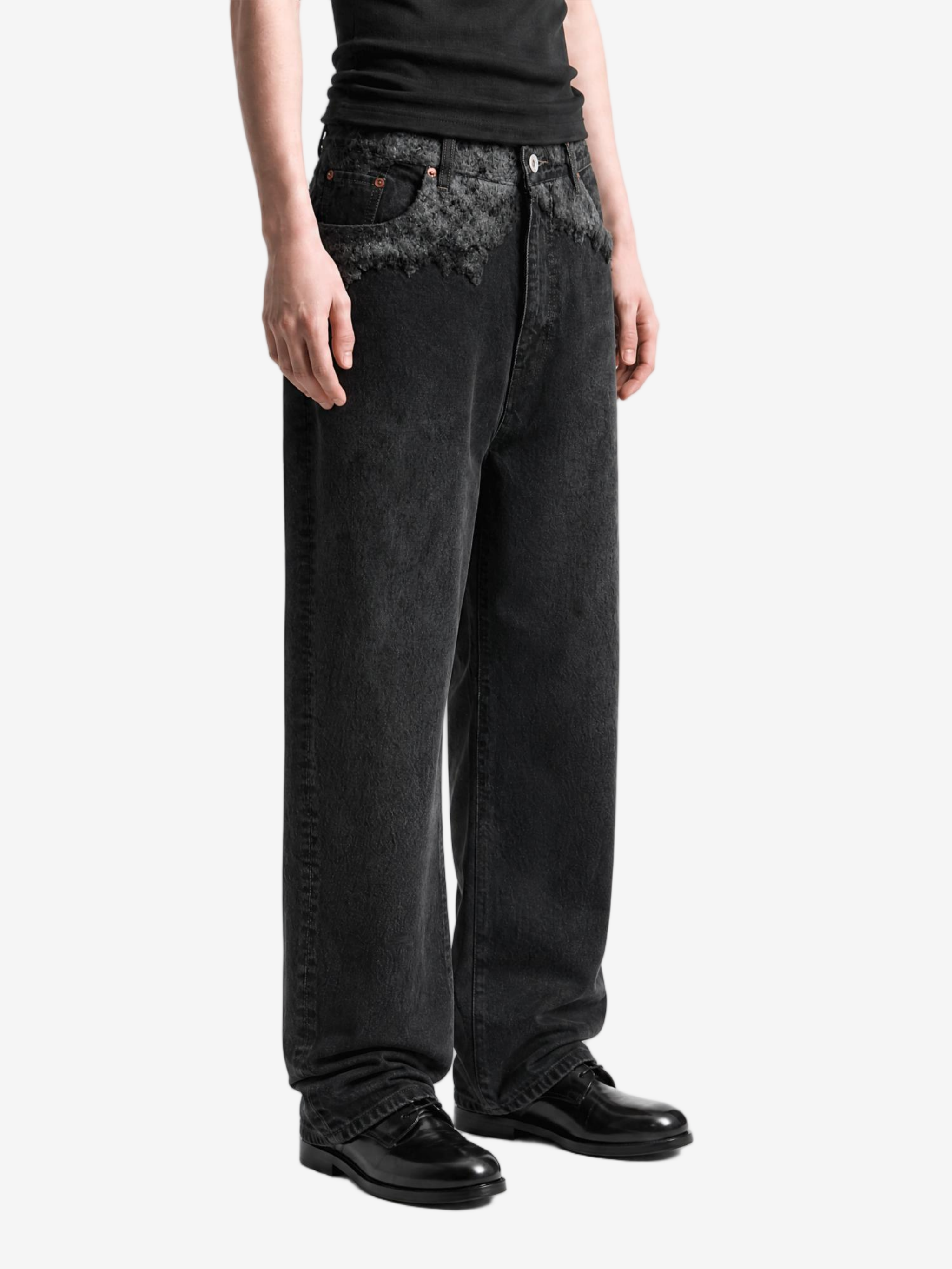 Black pants, full body view