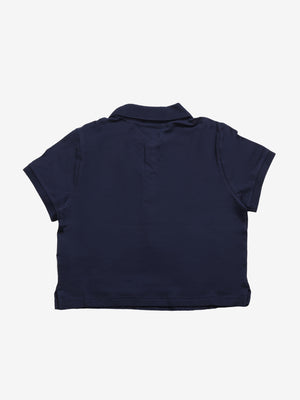 Navy t-shirt, back view