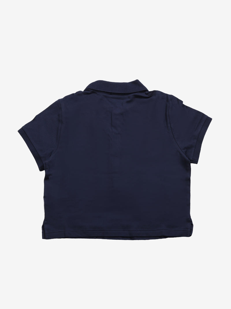 Navy t-shirt, back view