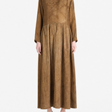 Brown dress, full body view