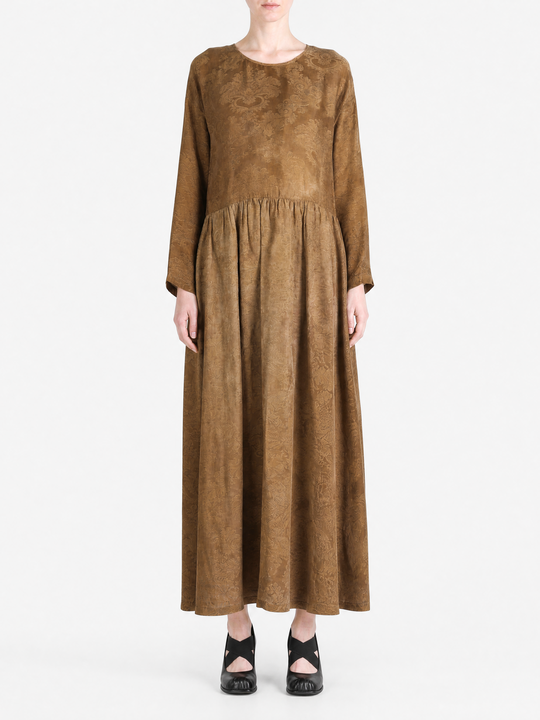 Brown dress, full body view