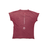 Burgundy t-shirt, front view