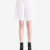 White shorts, full body view